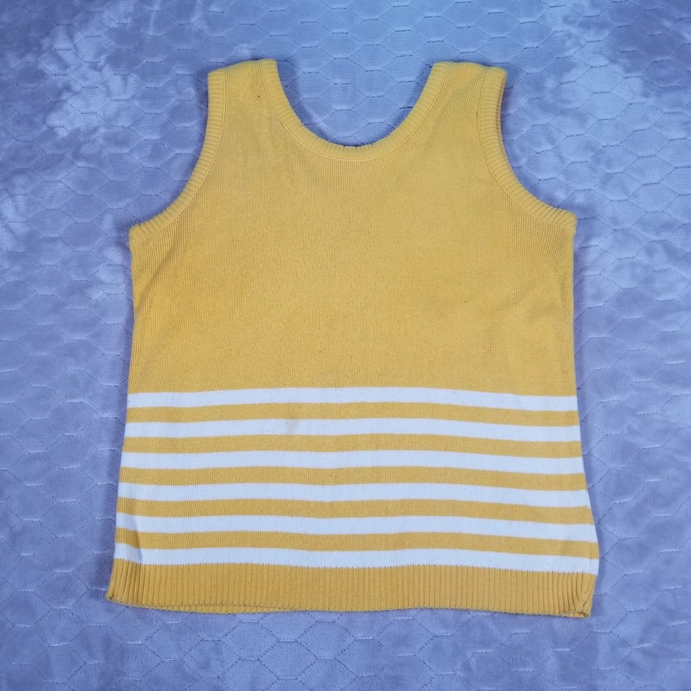 True Vintage Striped Thick Cotton Tank Top Shirt Sz Lg STAINED See Pics
